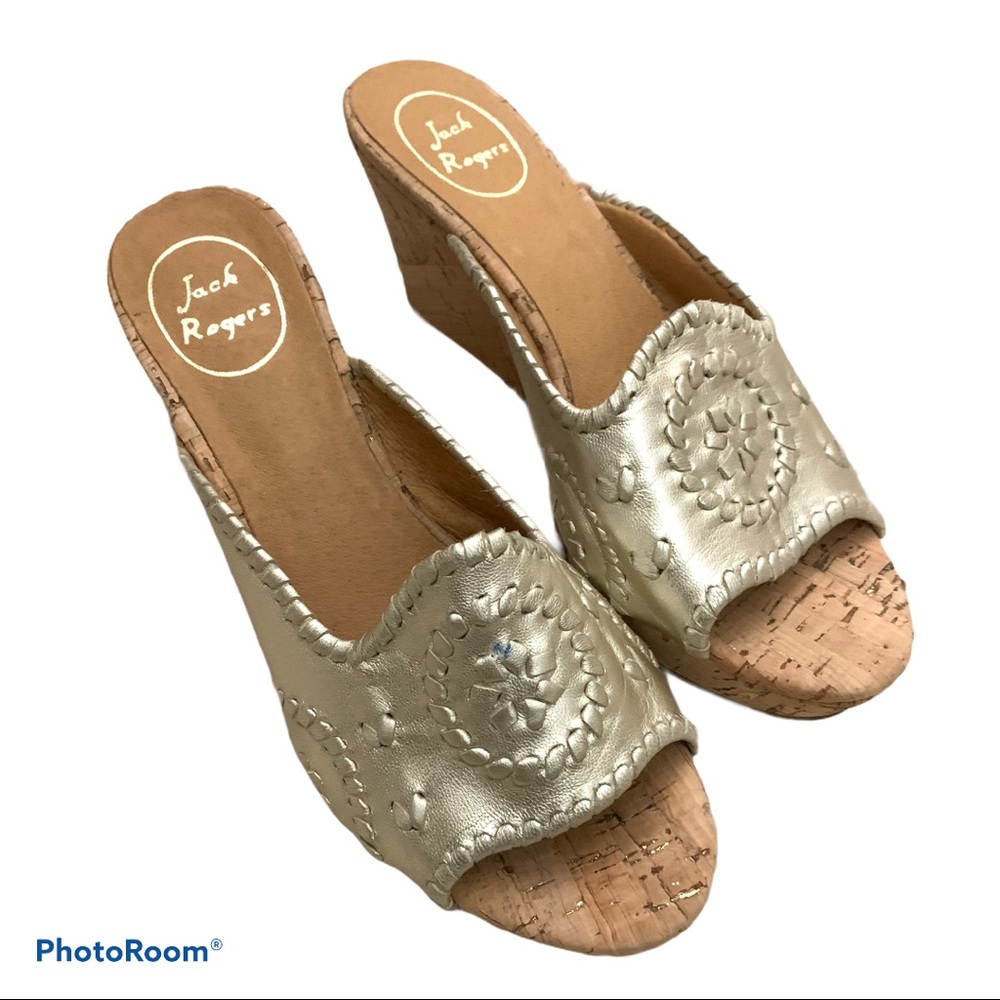 Jack Rogers Barcelona Capri Gold wedge 8